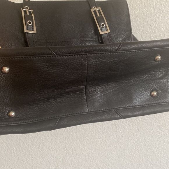 B MAKOWSKY Black Pebbled Leather Handbag NWOT - Picture 4 of 8